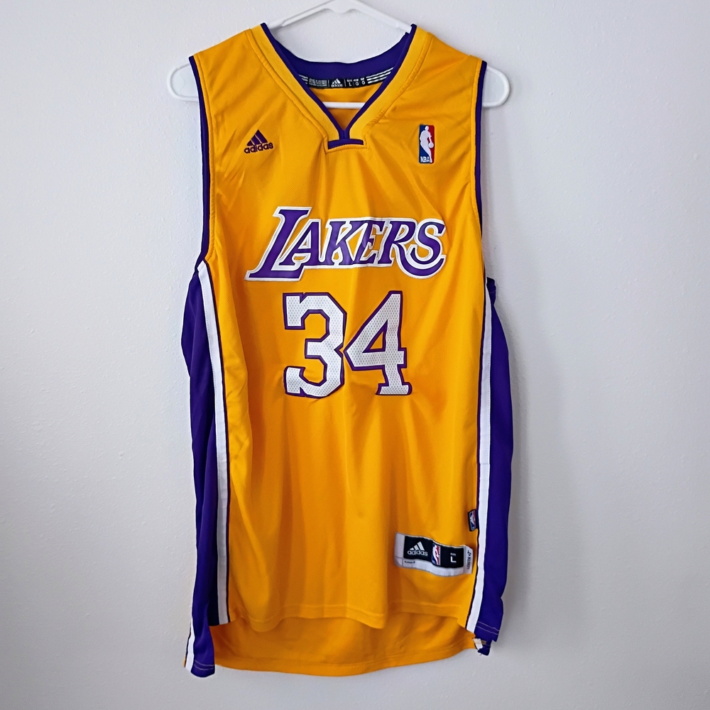 Adidas Los Angeles Lakers Shaquille O’Neal #34 Swingman Jersey Gold Size L